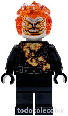 Juegos construcci&oacute;n - LEGO: Minifigura LEGO Motorista Fantasma (Johnny Blaze) con cadena ardiente de Lego MARVEL