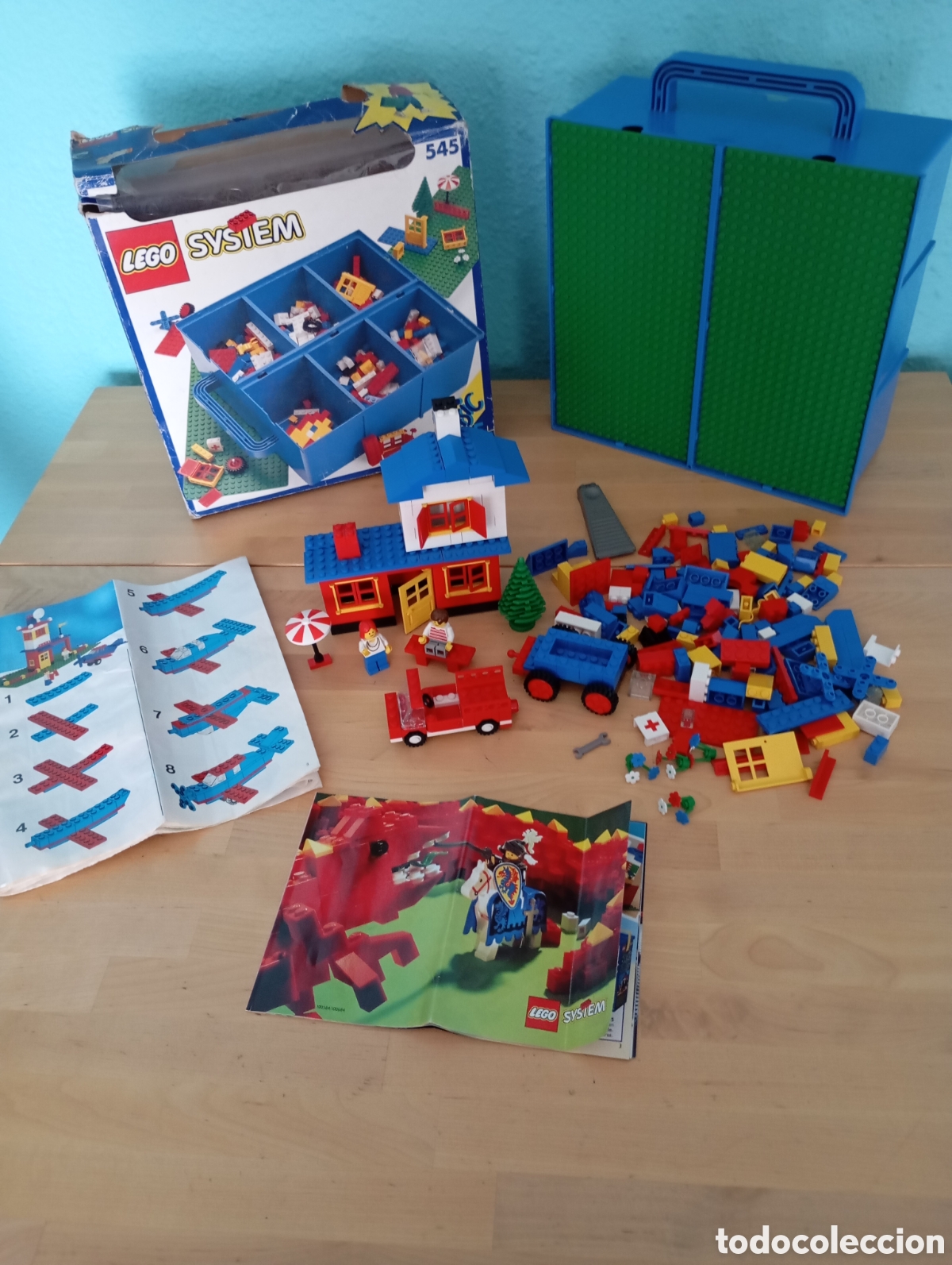 Juegos construcci&oacute;n - LEGO: 1992 Lego System Basic 545 Malet&iacute;n muy completo Manual Cat&aacute;logo Minifiguras Coche # juguete retro