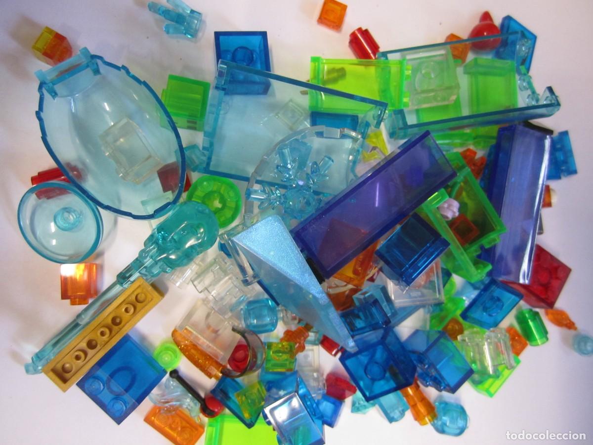 Juegos construcci&oacute;n - LEGO: lote mas de 100 piezas lego transparentes de colores