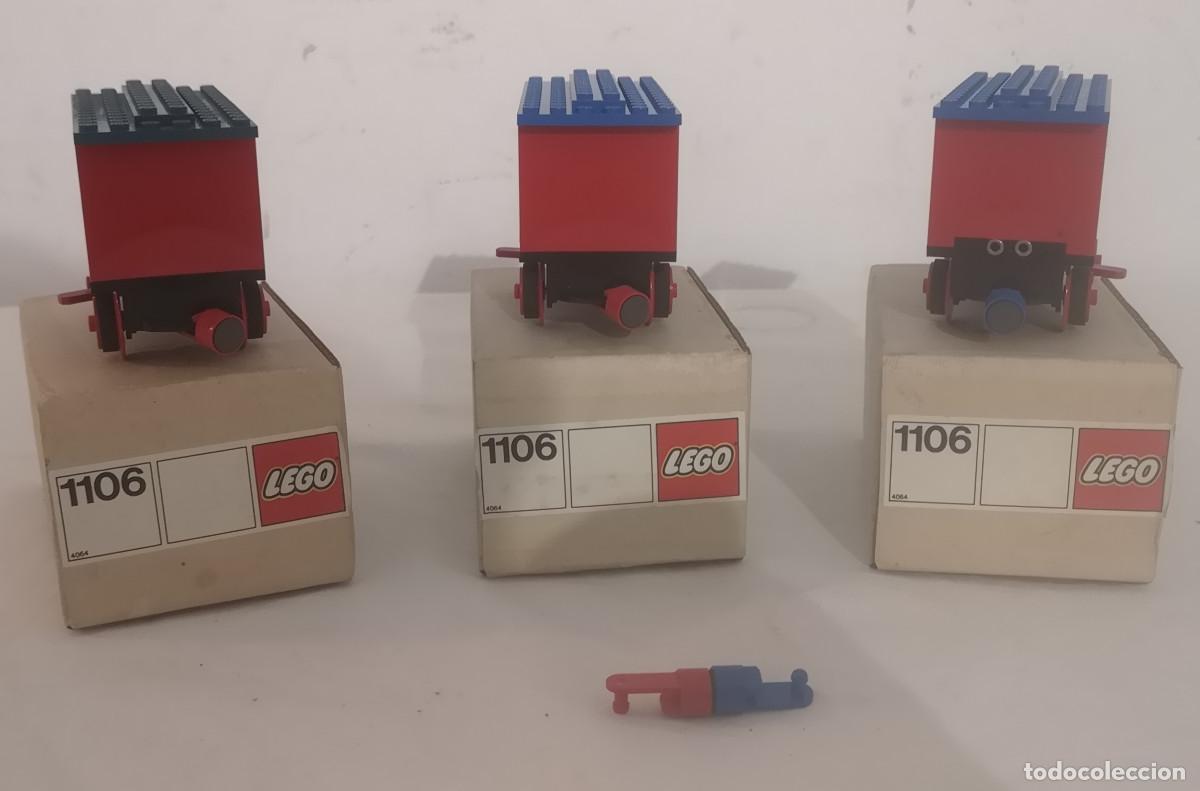 Juegos construcci&oacute;n - LEGO: LEGO LOTE TRES VAGONES-BATER&Iacute;A REF. 1106 &iexcl;MECANISMOS IMPECABLES! A&Ntilde;OS 70/80