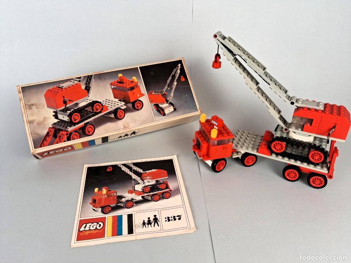 Juegos construcci&oacute;n - LEGO: Lego 337, cami&oacute;n con gr&uacute;a y tracci&oacute;n oruga/Truck with Crane and Caterpillar Track, vintage, (1969)