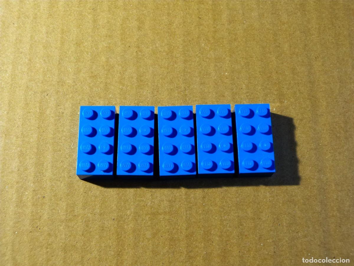 Juegos construcci&oacute;n - LEGO: Lote 5 bloques de construccion LEGO 2 x 4 ref. 3001 color azul