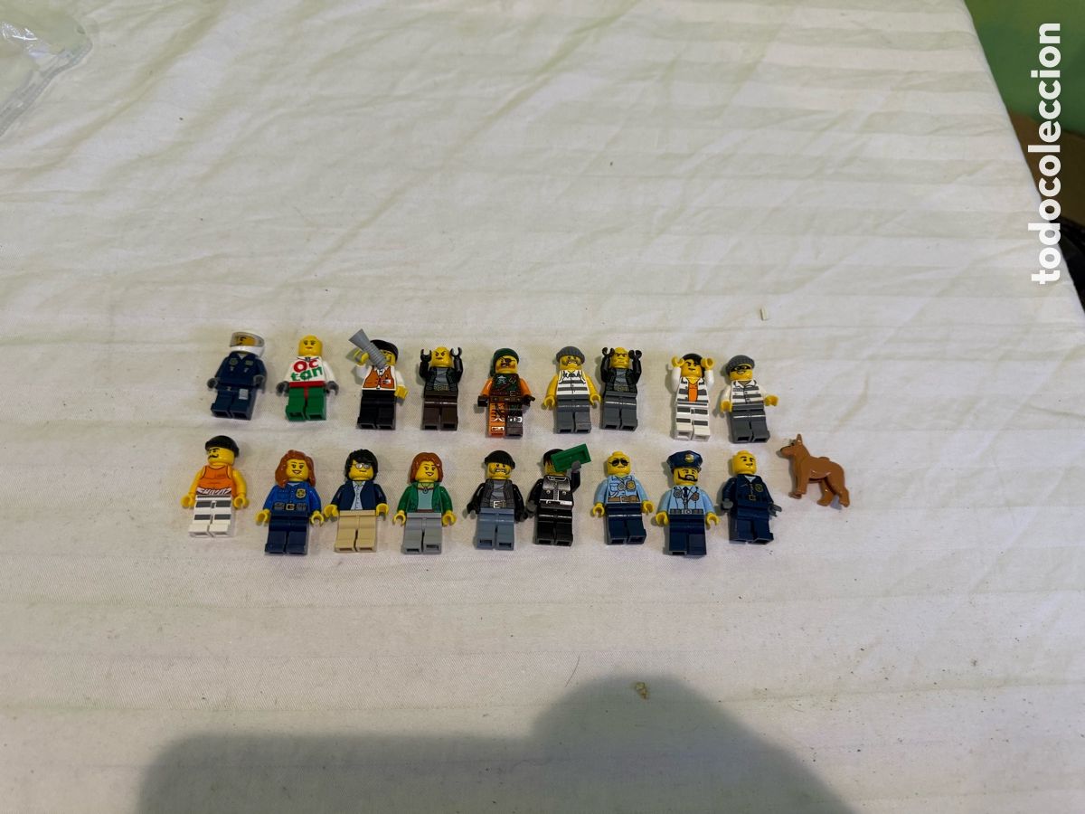 Juegos construcci&oacute;n - LEGO: LOTE DE 18 FIGURAS LEGO MINIFIGURAS ORIGINALES &ndash; POLIC&Iacute;AS, PRESOS Y PERSONAJES