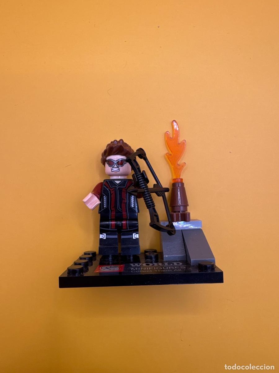 Juegos construcci&oacute;n - LEGO: OJO DE HALC&Oacute;N HAWKEYE MARVEL AVENGERS ENDGAME &ndash; MINIFIGURA TIPO LEGO COMPATIBLE CON ARCO
