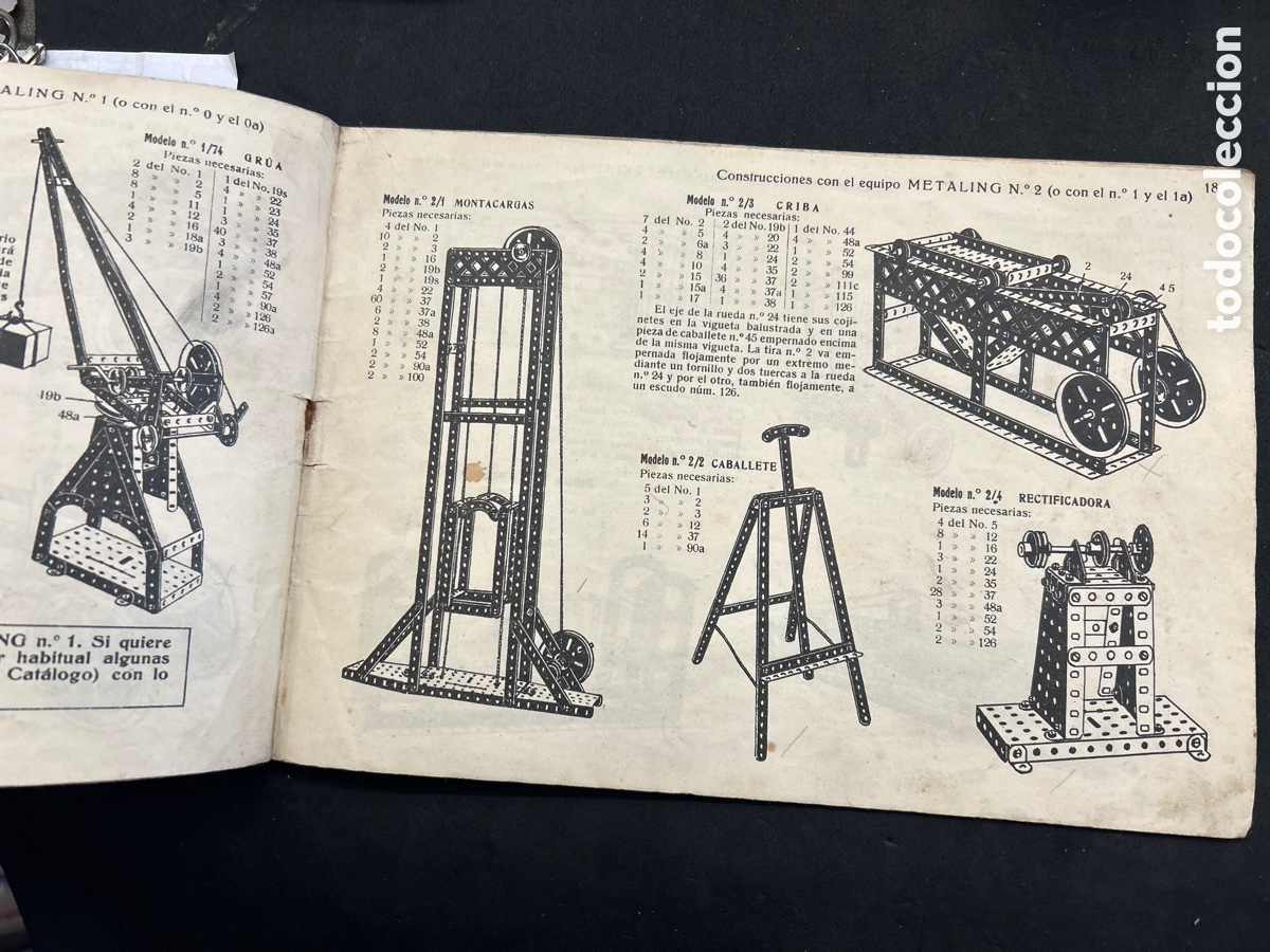 Juegos construcci&oacute;n - Meccano: Cat&aacute;logo Metaling n&uacute;mero 00 y 0 - Foto 2