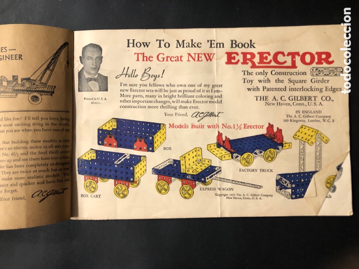 Juegos construcci&oacute;n - Meccano: Antiguo Meccano Gilbert the New Erector - Foto 12