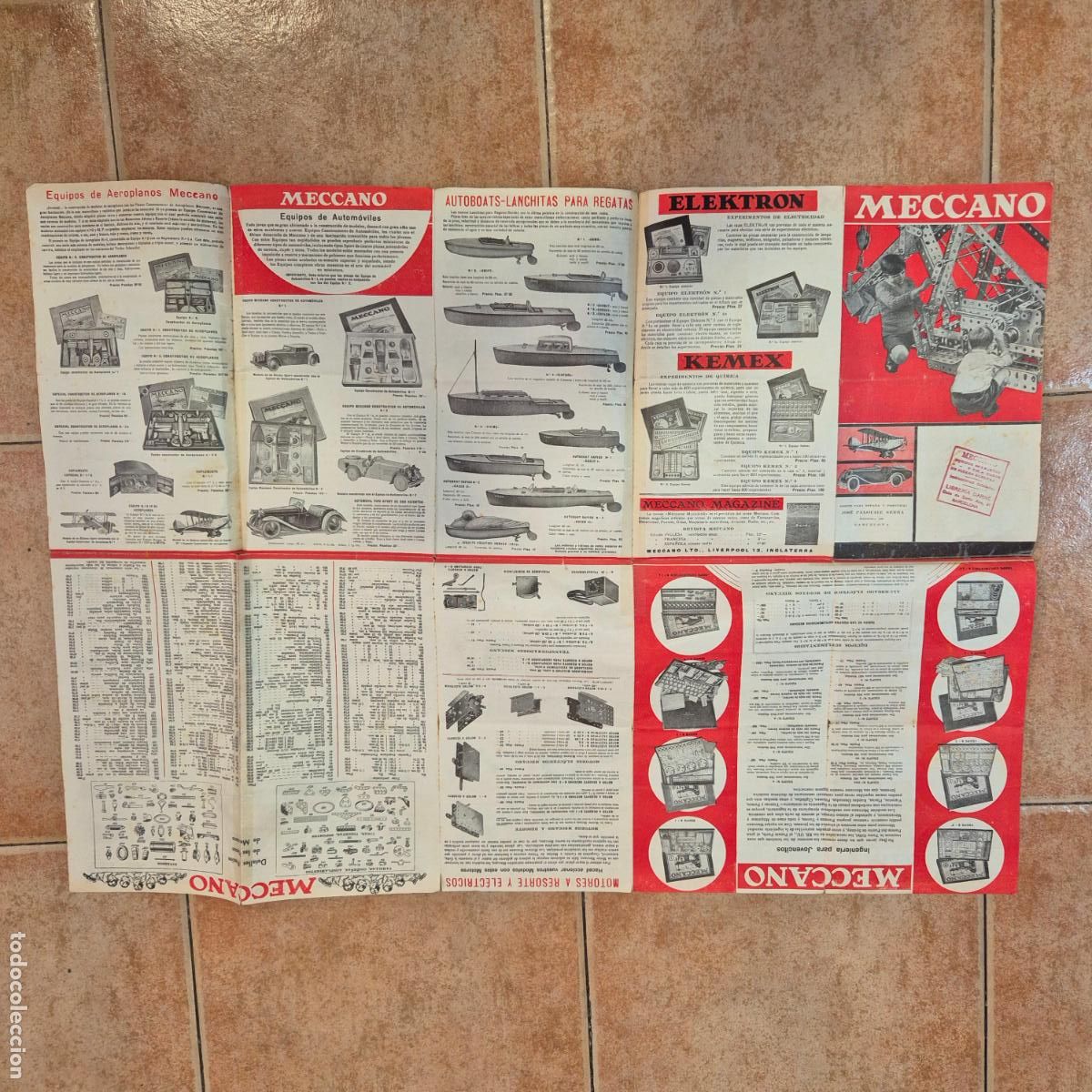 Juegos construcci&oacute;n - Meccano: folleto de meccano (Hornby) ,coches y barcos (dinky Toys) en castellano