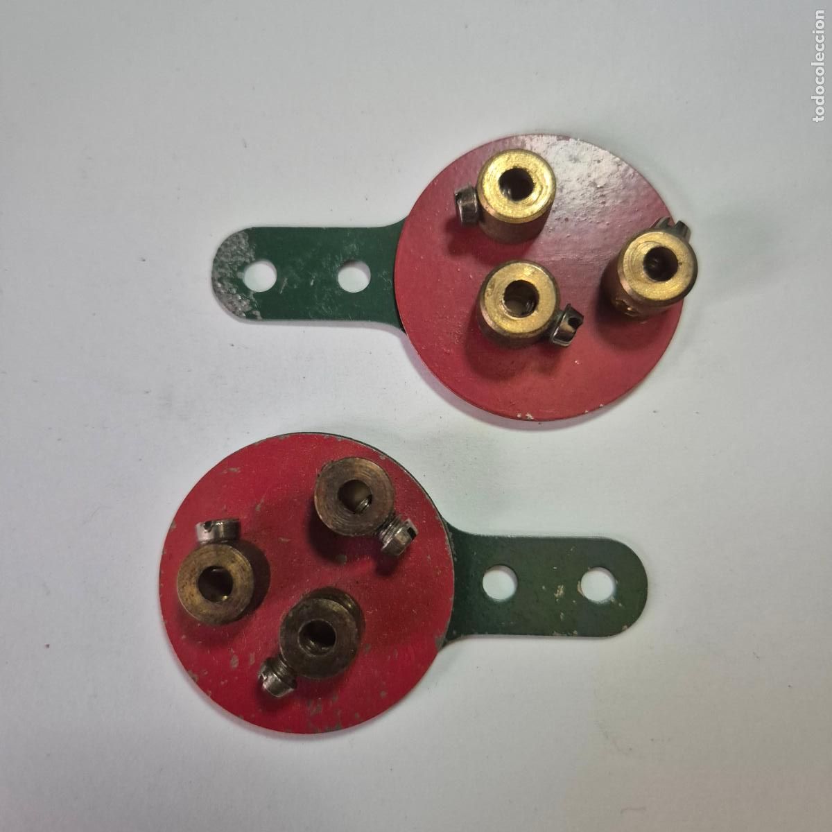 Juegos construcci&oacute;n - Meccano: 2 excentricas triples originales meccano a&ntilde;os 50 mercado espa&ntilde;ol pieza 130