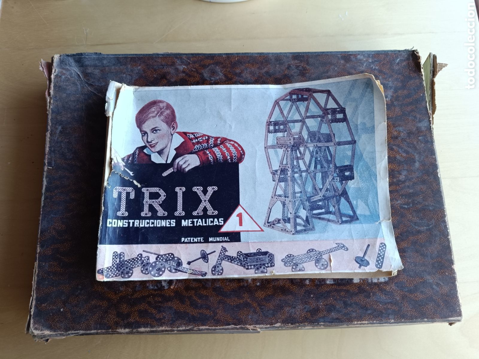 Juegos construcci&oacute;n - Meccano: TRIX - CONSTRUCCI&Oacute;NES MET&Aacute;LICAS - NUMERO 1 - TIPO MECCANO - Caja 1. A&ntilde;os 40