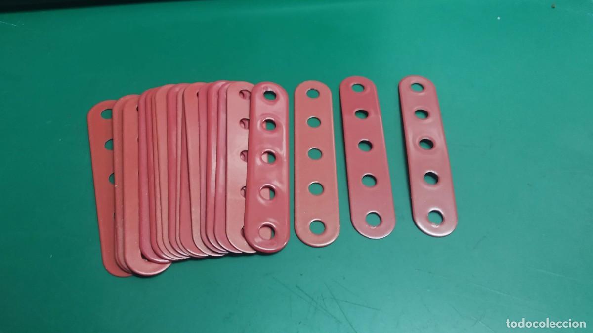 Juegos construcci&oacute;n - Meccano: Meccano parte B487. 20 Tiras flexibles metalicas 5 agujeros