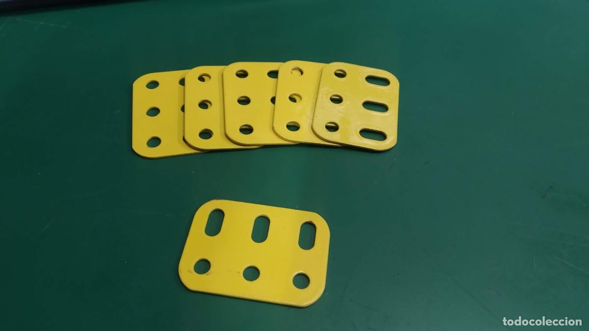 Juegos construcci&oacute;n - Meccano: Meccano parte 103H. Lote 6 viguetas planas 3 agujeros.