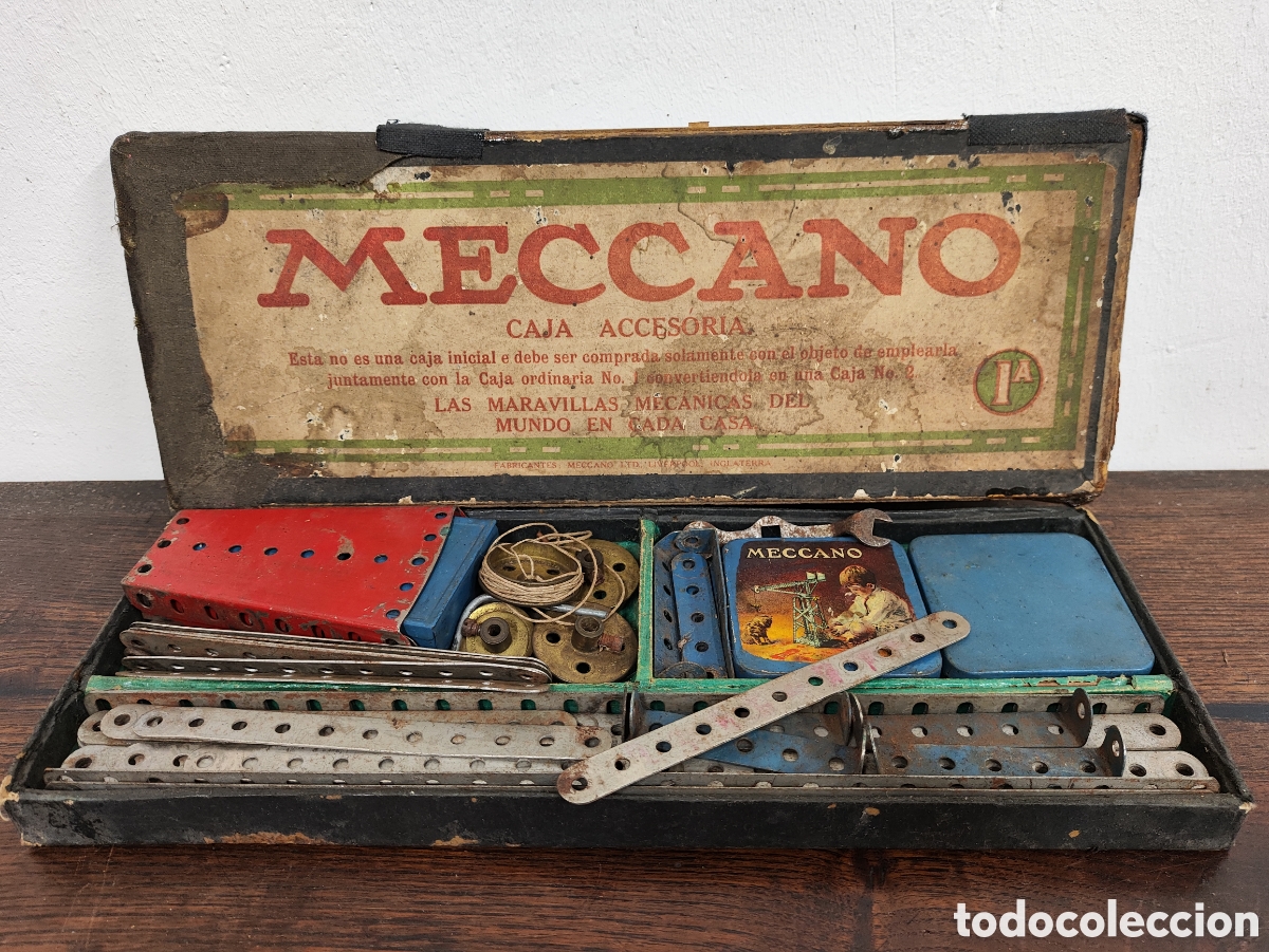 Jogos constru&ccedil;&atilde;o - Meccano: ANTIGUO JUEGO DE CONSTRUCCI&Oacute;N MECCANO - CAJA ACCESORIA 1A