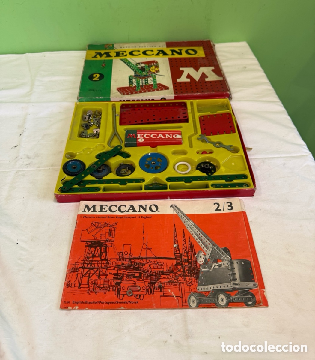 Jogos constru&ccedil;&atilde;o - Meccano: Meccano n&deg; 2 juego de construcci&oacute;n vintage con caja original y manual