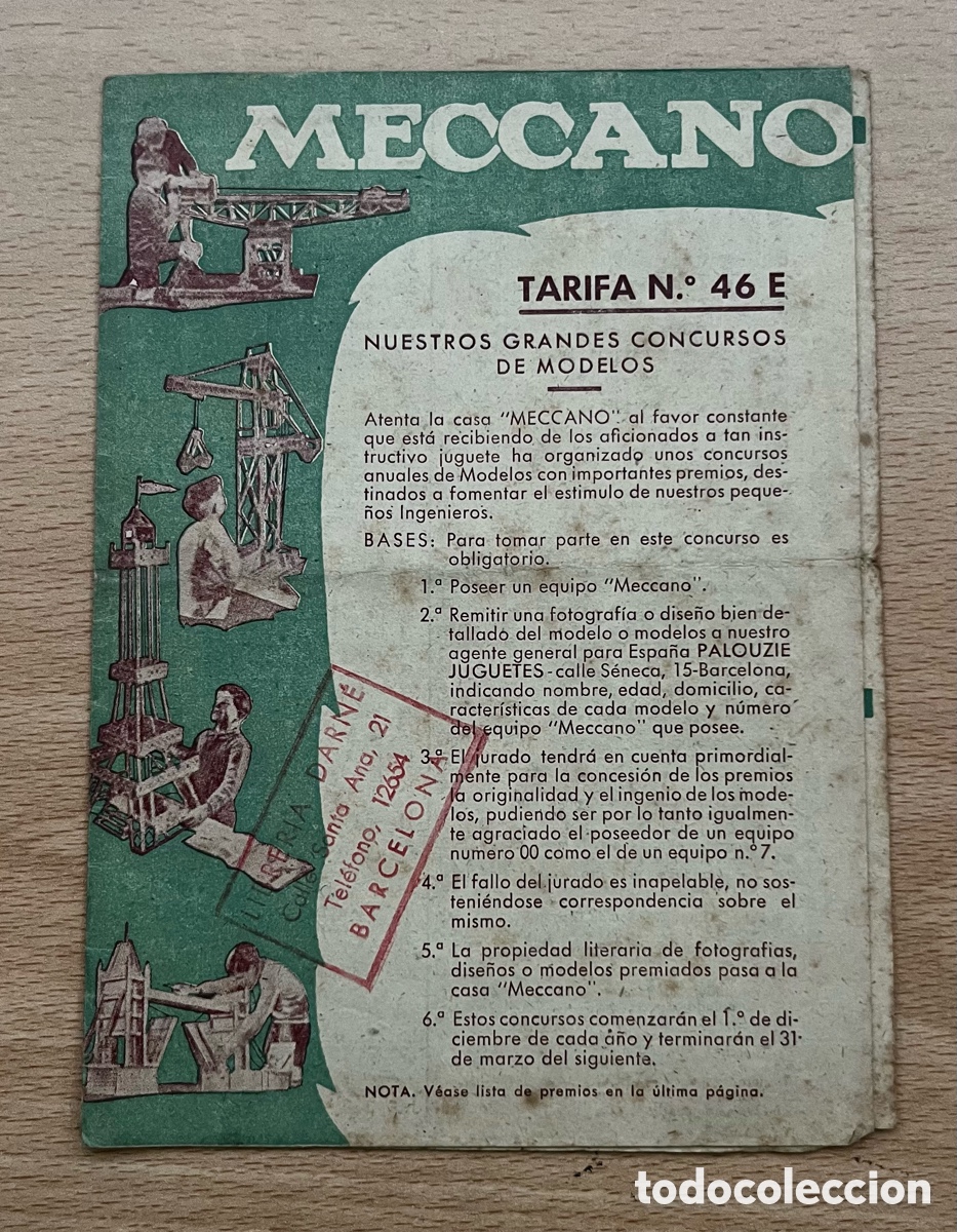 Juegos construcci&oacute;n - Meccano: CATALOGO MECCANO TARIFA N&ordm; 46 E