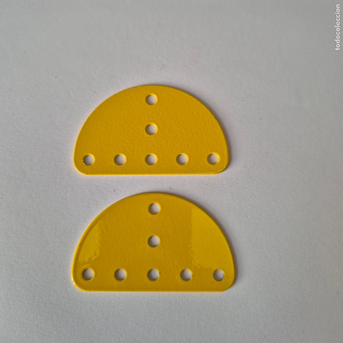 Juegos construcci&oacute;n - Meccano: Dos placa semicircular perforada met&aacute;lica r&iacute;gida meccano nuevas