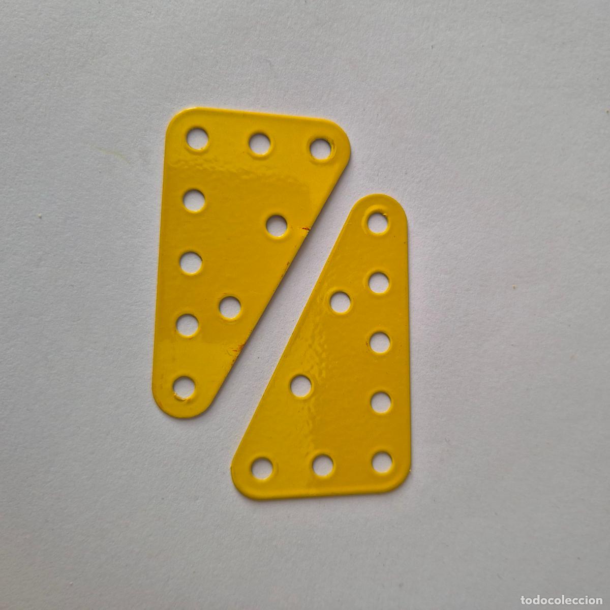 Juegos construcci&oacute;n - Meccano: 2 Placas met&aacute;licas triangulares Meccano nuevas
