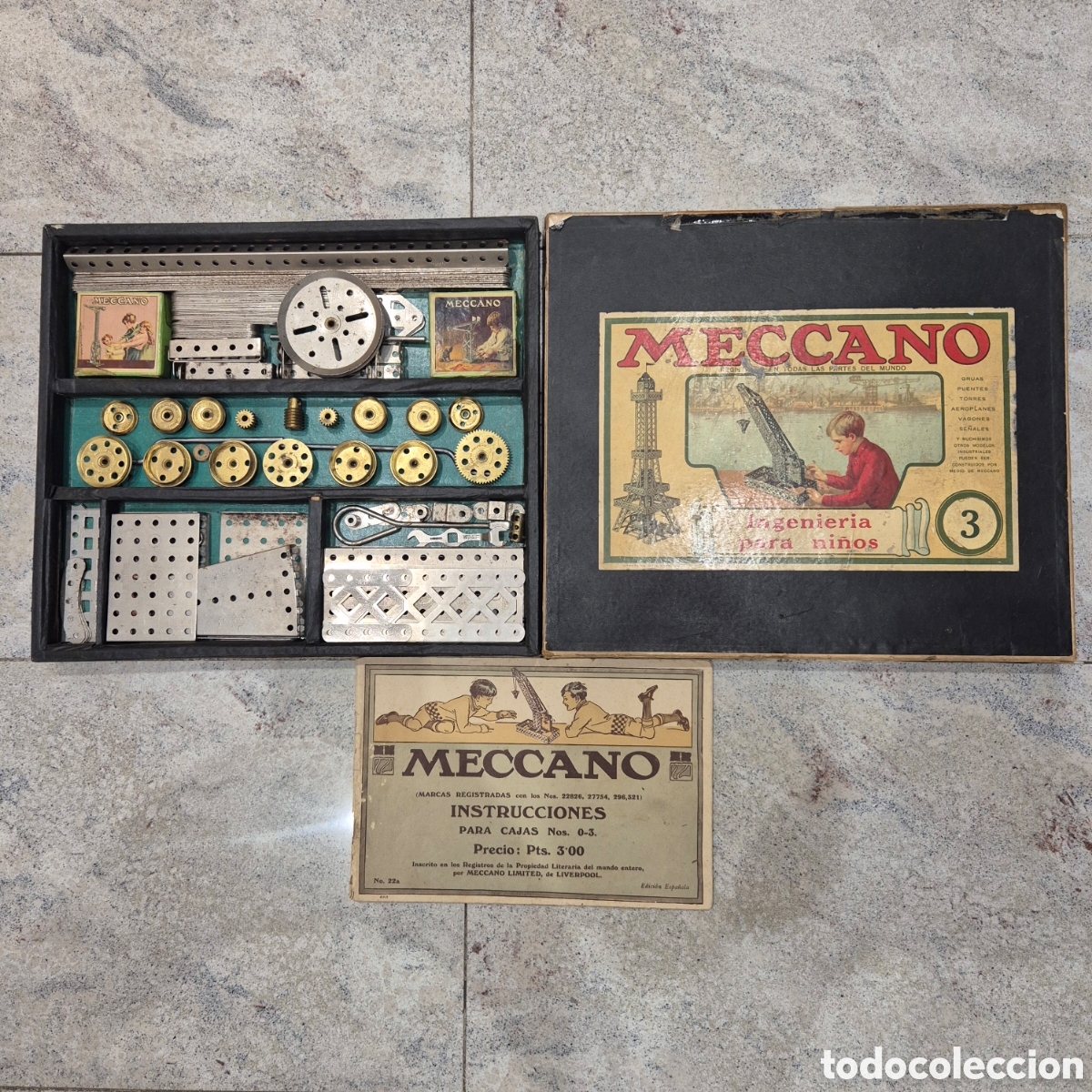Juegos construcci&oacute;n - Meccano: Estupendo equipo Meccano num 3 de los a&ntilde;os 20
