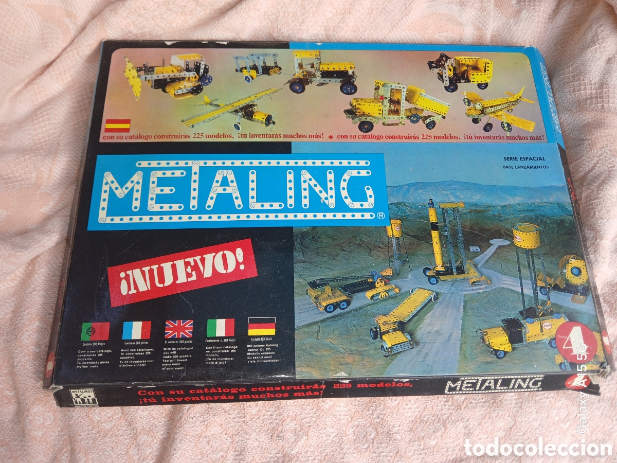 Juegos construcci&oacute;n - Meccano: CAJA METALING MECCANO NUMERO 4 POCH SERIE ESPACIAL PIEZAS E INSTRUCCIONES 1970.