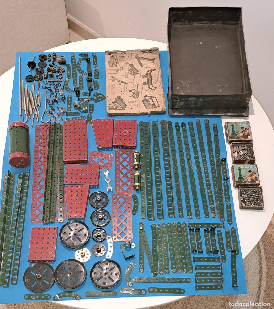 Juegos construcci&oacute;n - Meccano: JUEGO DE CONSTRUCCI&Oacute;N MECCANO - A&Ntilde;OS 50 - CON LIBRO DE MONTAJE - CAJA DE HOJALATA