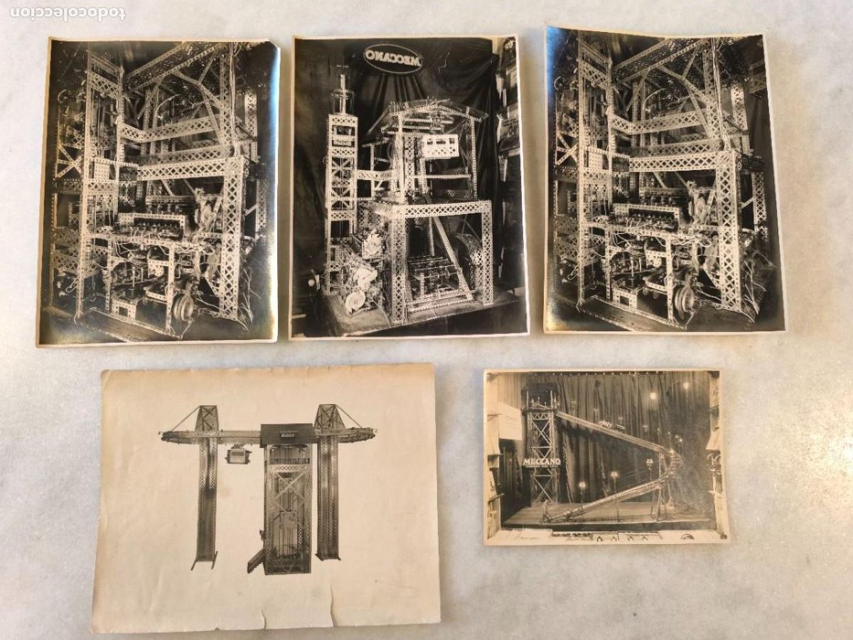 Juegos construcci&oacute;n - Meccano: 5 FOTOGRAFIAS ORIGINALES DE MONTAJES MECCANO L1