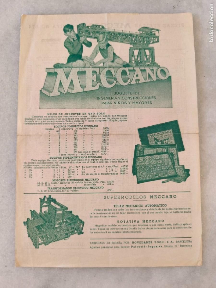 Juegos construcci&oacute;n - Meccano: MECCANO TARIFA PIEZAS SUELTAS NUMERO 574