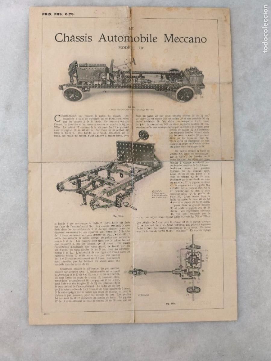 Juegos construcci&oacute;n - Meccano: DESPLEGABLE CHASSIS AUTOMOBILE MECCCANO MODELE 710 L1
