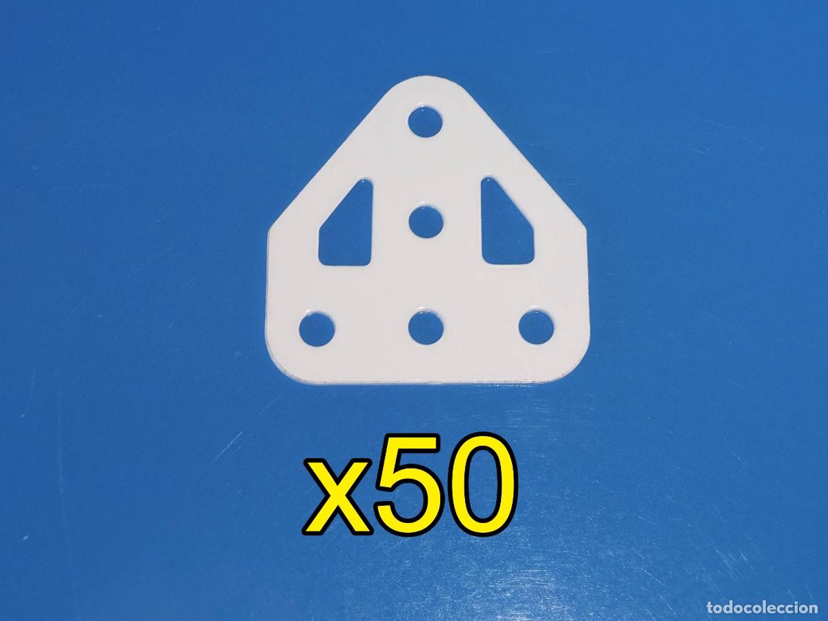 Juegos construcci&oacute;n - Meccano: MECCANO pieza No 126a MU&Ntilde;&Oacute;N PLANO BLANCO (50 piezas)