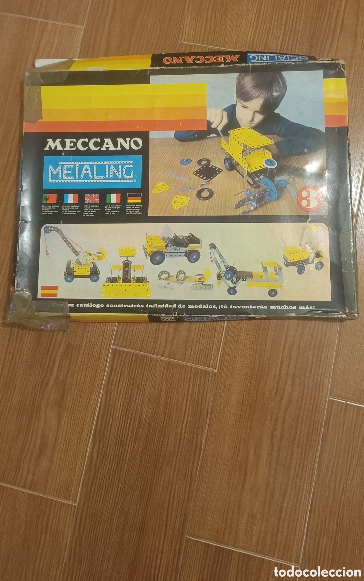 Juegos construcci&oacute;n - Meccano: Meccano Metalling 3 con instrucciones y piezas A&ntilde;os 70 vintage