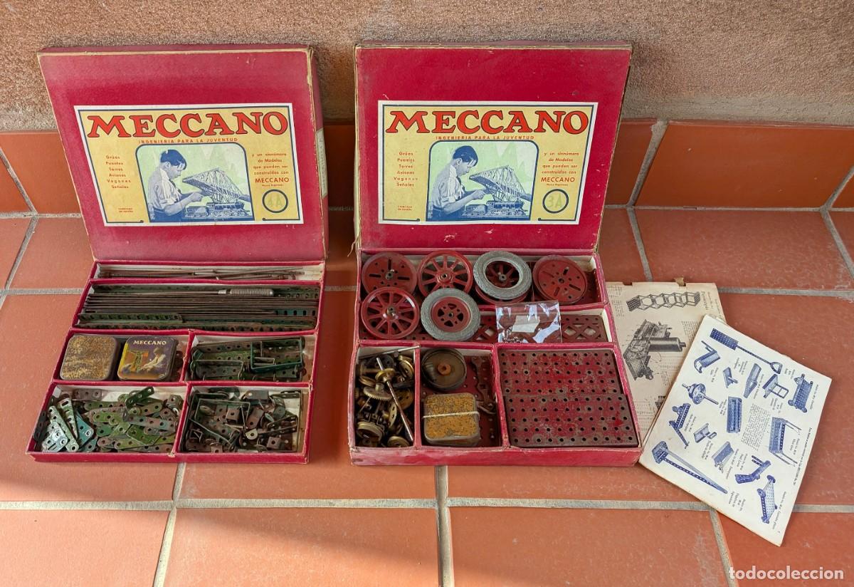 Juegos construcci&oacute;n - Meccano: LOTE DE 2 CAJAS DE MECCANO ANTIGUAS 3A Y 4A, CIRCA 1930. JUEGO DE CONSTRUCCI&Oacute;N