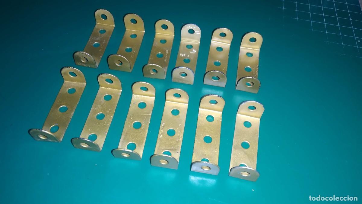 Juegos construcci&oacute;n - Meccano: Meccano. Parte 48. Lote 12 tiras con angulo doble 1x3x1.