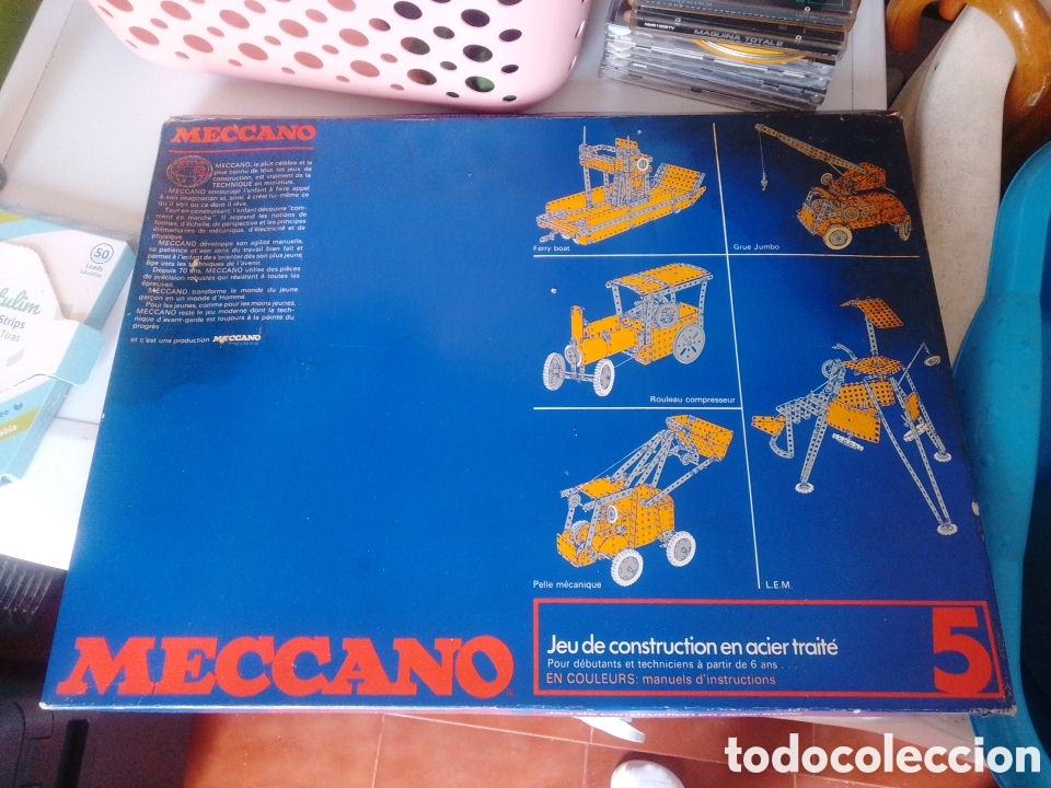 Juegos construcci&oacute;n - Meccano: Meccano Caja N&ordm; 5 Vintage A&ntilde;os 70 Completo