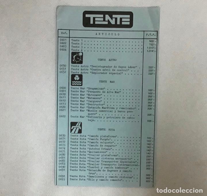 Juegos construcci&oacute;n - Tente: ANTIGUA TARIFA DE TENTE - Foto 1