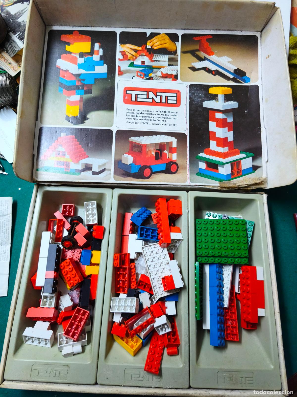 Juegos construcci&oacute;n - Tente: Caja de Tente 2. Construcciones. Tres bandejas con 140 piezas. La caja fatigada