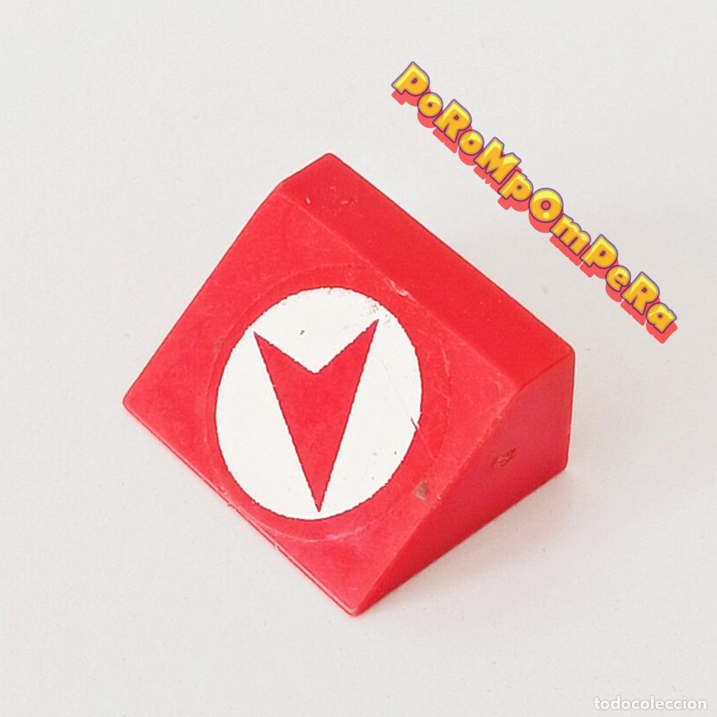 Juegos construcci&oacute;n - Tente: TENTE Bloque inclinado inferior puntiguado rojo con pegatina pico EXIN