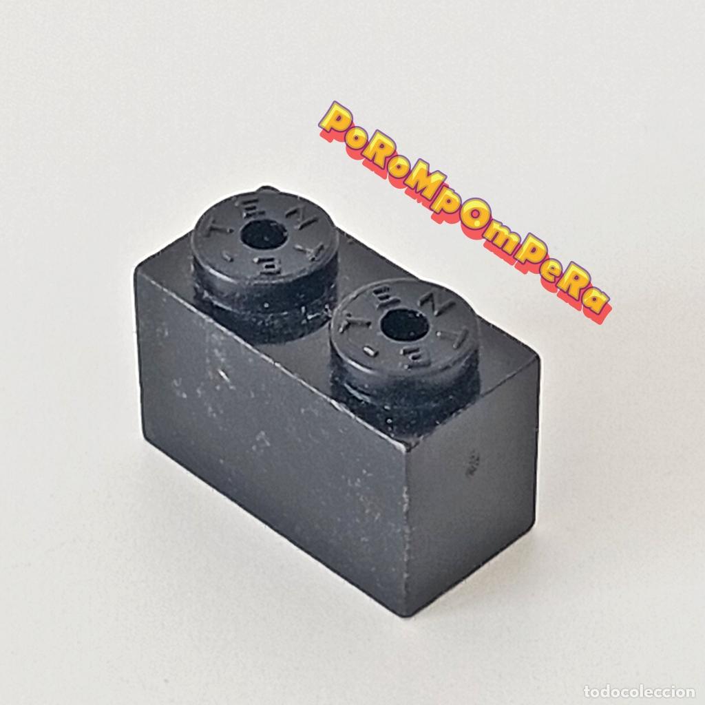 Juegos construcci&oacute;n - Tente: TENTE J&aacute;cena rectangular 1x2 negra ladrillo pieza EXIN