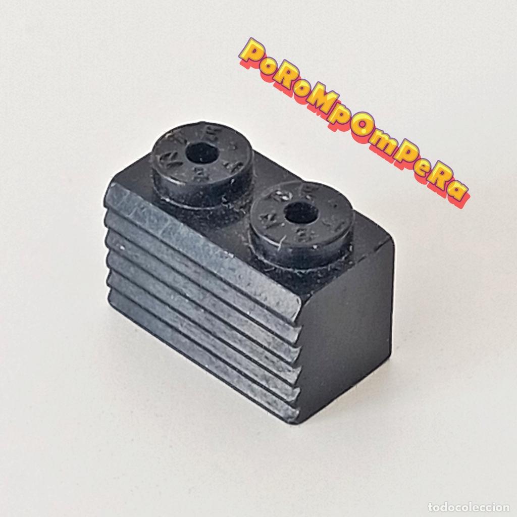 Juegos construcci&oacute;n - Tente: TENTE J&aacute;cena rectangular rallada 1x2 negra ladrillo pieza 2x1 EXIN