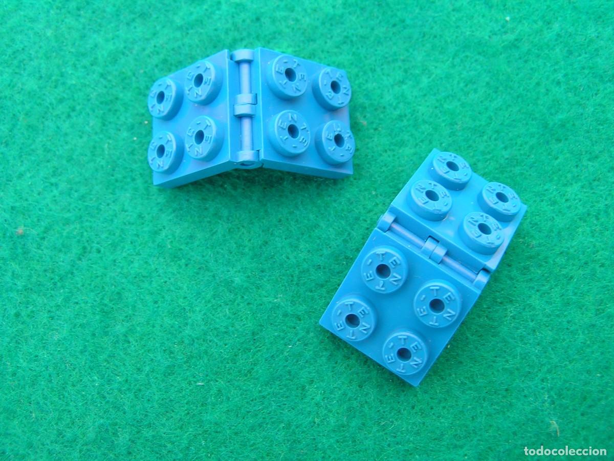 Juegos construcci&oacute;n - Tente: Lote de 2 bisagras o escotillas color azul con 4 enganches en cada parte. Marca TENTE.&iquest;A&ntilde;os 70?