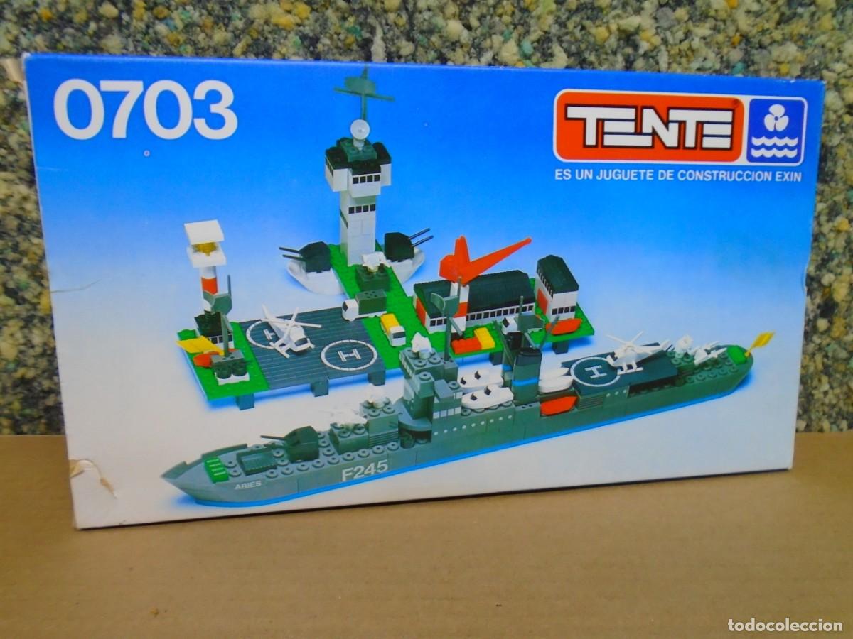Juegos construcci&oacute;n - Tente: TENTE.FRAGATA LANZAMISILES Y BASE NAVAL.REF.0703.NUEVO,CAJA,PAPELES,COMPLETO.EXIN-LINES BROS.