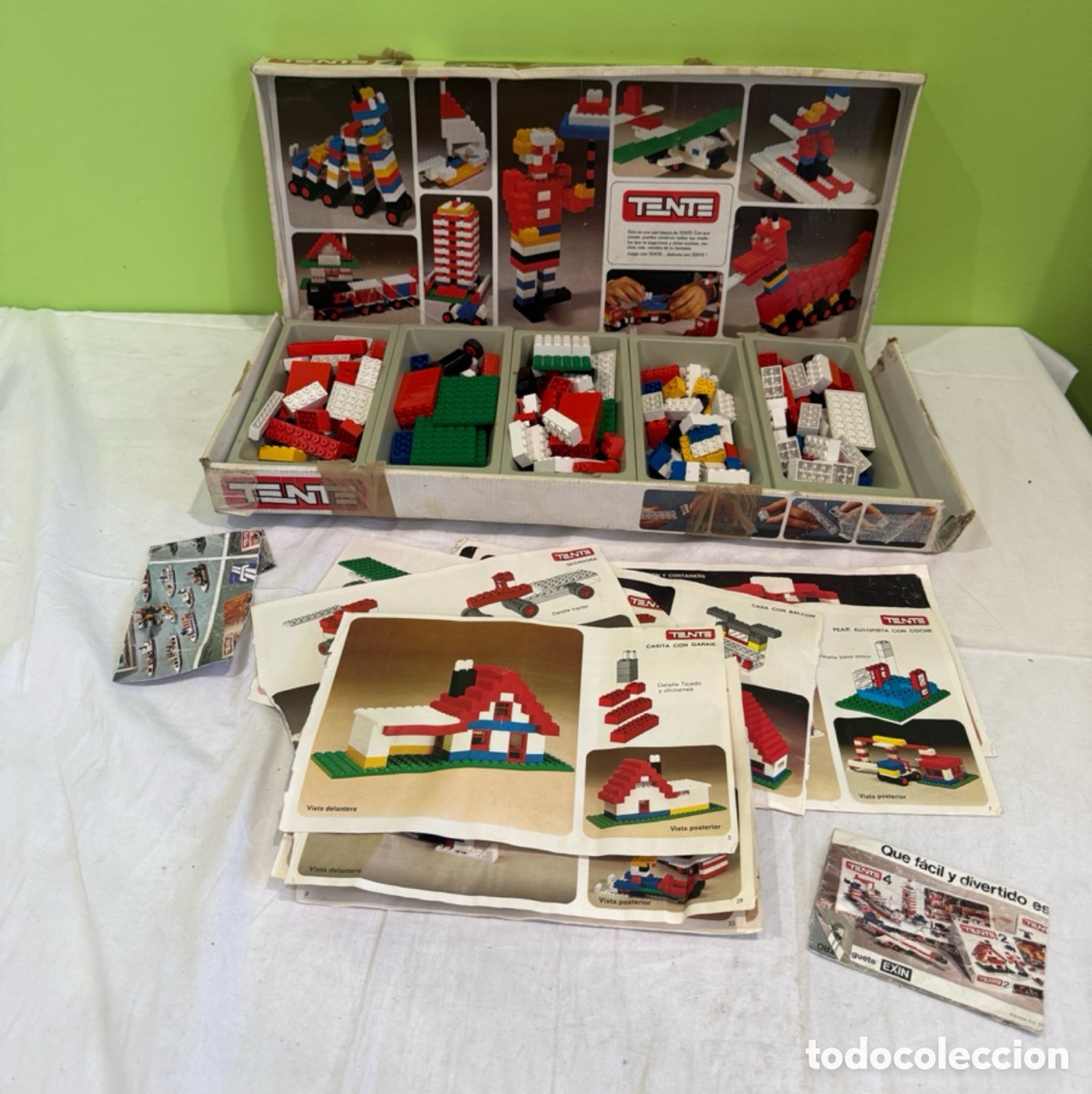 Juegos construcci&oacute;n - Tente: TENTE 4 EXIN antiguo juego de construcci&oacute;n vintage &ndash; caja original, piezas y manual de instrucciones