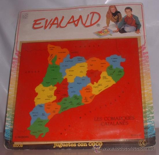 Juegos educativos: MAPA EVELAND, COMARQUES CATALANES REF 16008, EN BLISTER. CC - Foto 1