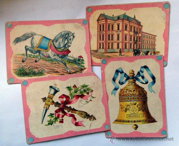 Juegos educativos: 4 antiguas l&aacute;minas de juego - Foto 1