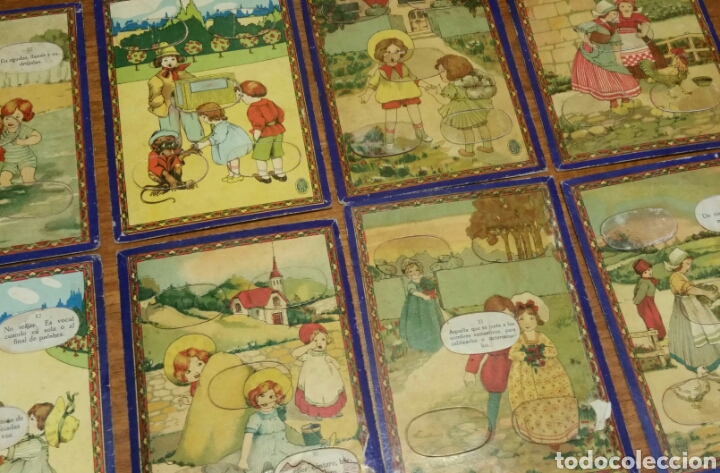 Juegos educativos: Antiguo juego de preguntas y respuestas de cultura general formado por 8 cartones - Foto 1 - 125726567
