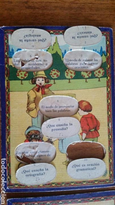 Juegos educativos: Antiguo juego de preguntas y respuestas de cultura general formado por 8 cartones - Foto 3 - 125726567