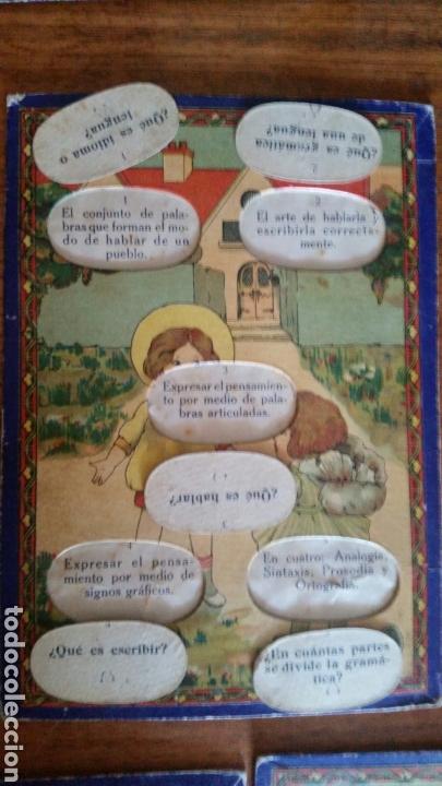 Juegos educativos: Antiguo juego de preguntas y respuestas de cultura general formado por 8 cartones - Foto 5 - 125726567