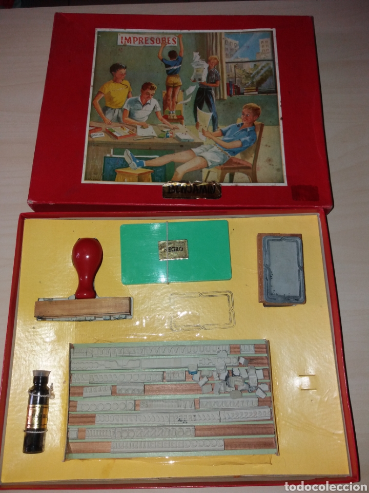 Juegos educativos: Antiguo set de impresi&oacute;n IMPRESORES BENJAM&Iacute;N - Foto 1