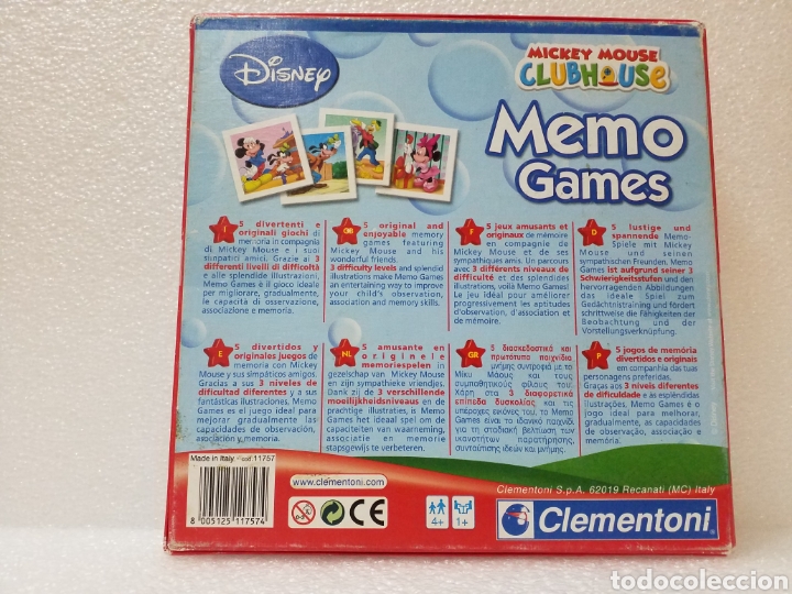 juego de memoria 117574 Memo Clementoni Mickey Mouse Club House 