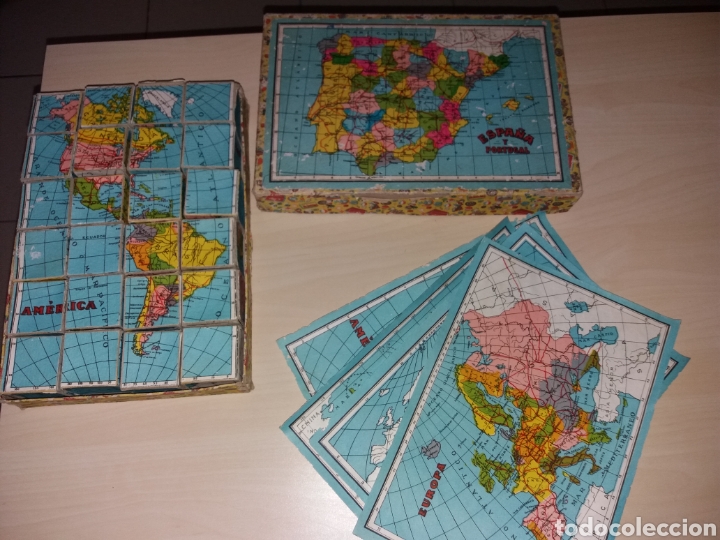 Juegos educativos: Antiguo puzzle mapamundi - Foto 1