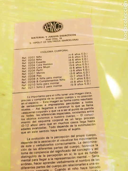 Juegos educativos: Esquema corporal antiguo marca Xango. Espalda. - Foto 3
