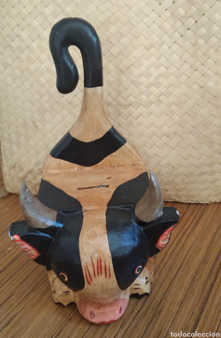 Juegos educativos: hucha vaca de madera vintage - Foto 2