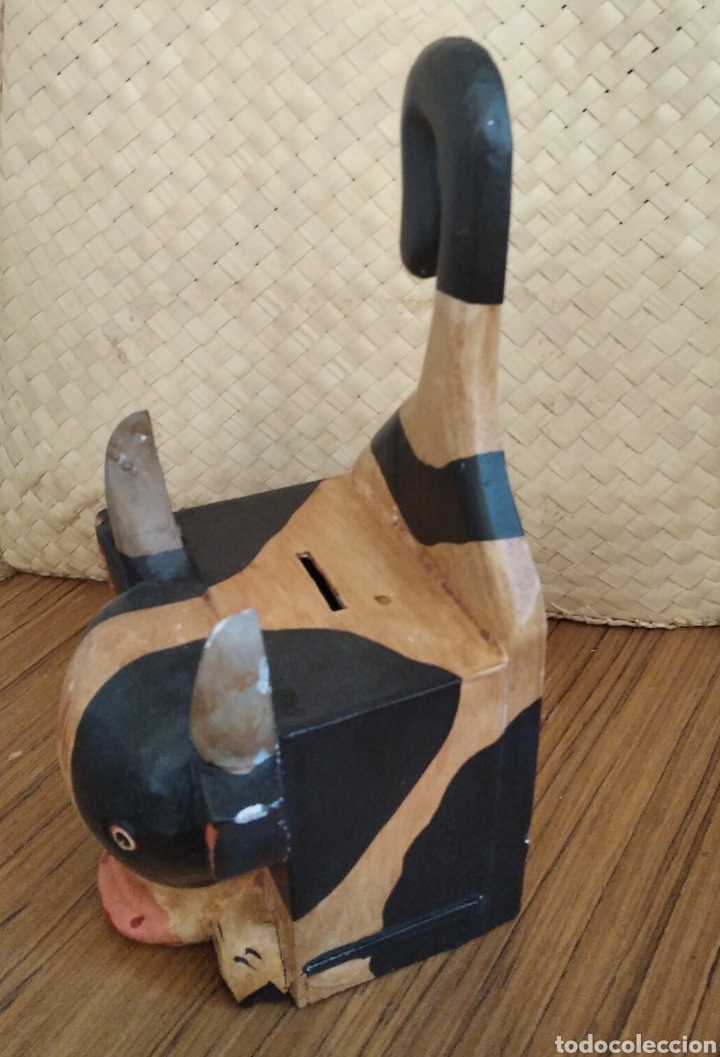Juegos educativos: hucha vaca de madera vintage - Foto 3